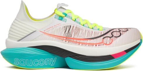 حذاء الجري Endorphin Elite 2 للجنسين من Saucony، أبيض/متحول، 8.5 in Kuwait