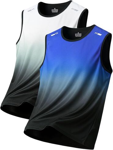 2 Pack Men's Sleeveless Shirts Quick Dry Tank Tops for Men Stretch Cool Athletic Gym Workout Muscle Shirts Protection UPF 50+ in Kuwait