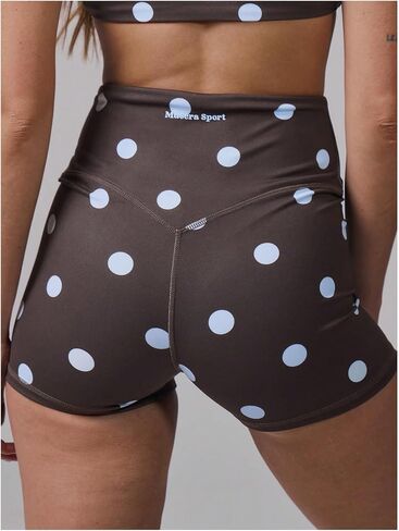 Verdusa Women's Polka Dots Yoga Shorts High Waist Summer Athletic Workout Shorts Fitness Clothing in Kuwait