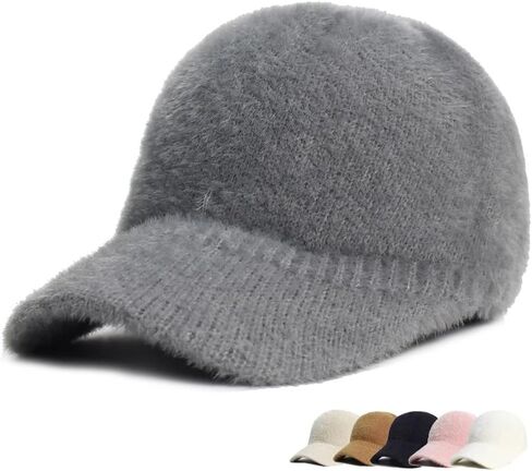 Solid Color Casual Elegant Hairy Fluff Hat Fluffy Baseball Cap Keep Warm Men's Knitted Warm in Saudi Arabia