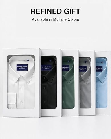 Alimens & Gentle Men's Premium Dress Shirts - Mulberry Silk Modal Performance Wrinkle Free Button Down Shirt in Kuwait