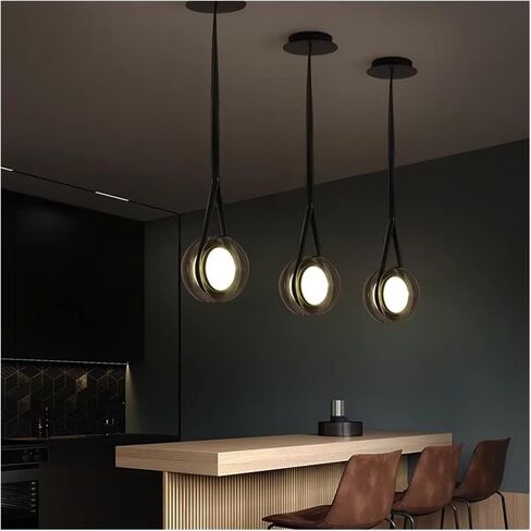 Nordic Glass Chandelier Designer Bedside Pendant Lights for Bedroom Kitchen Smoke Glass Hanging Pendant Lamps,luminaire in Kuwait