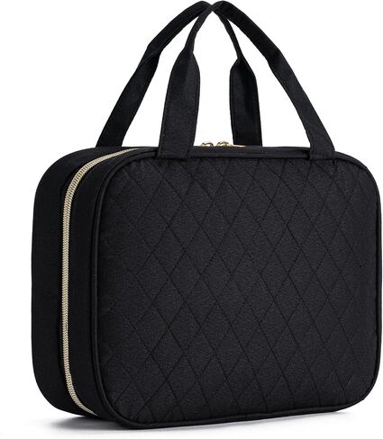 MODENGKONGJIAN Travel Toiletry Bag - Hanging Toiletry Bag for Women, Waterproof Makeup Cosmetic Bag Travel Organizer for Accessories, Shampoo, Full-size Container, Toiletries (Black) in Saudi Arabia