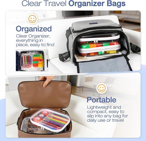 Clear Hard Shell Zipper Case, 4 Pack Diaper Bag Organizer Pouches, Toiletry Bag for Travel, Waterproof Makeup Bags for Cosmetic, Toy Storage Organizer Pencil Bag in Saudi Arabia
