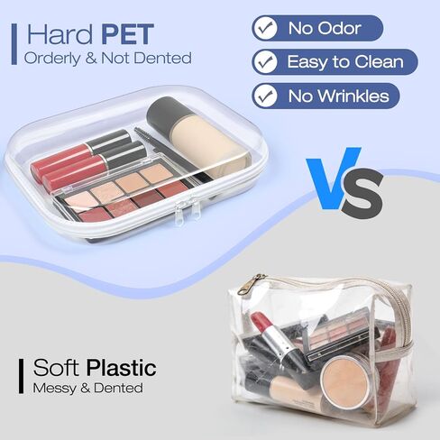 Clear Hard Shell Zipper Case, 4 Pack Diaper Bag Organizer Pouches, Toiletry Bag for Travel, Waterproof Makeup Bags for Cosmetic, Toy Storage Organizer Pencil Bag in Saudi Arabia