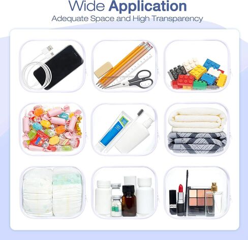 Clear Hard Shell Zipper Case, 4 Pack Diaper Bag Organizer Pouches, Toiletry Bag for Travel, Waterproof Makeup Bags for Cosmetic, Toy Storage Organizer Pencil Bag in Saudi Arabia