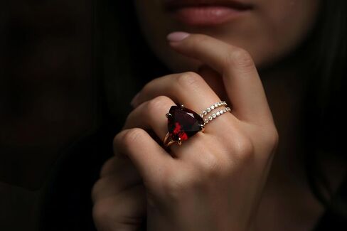 Garnet Sterling Silver Statement Ring - Designer Jewelry - Handmade Fashion 925 Rings for Women - January Birthstone Birthday, Anniversary for Her in Kuwait