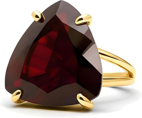 Garnet Sterling Silver Statement Ring - Designer Jewelry - Handmade Fashion 925 Rings for Women - January Birthstone Birthday, Anniversary for Her in Kuwait