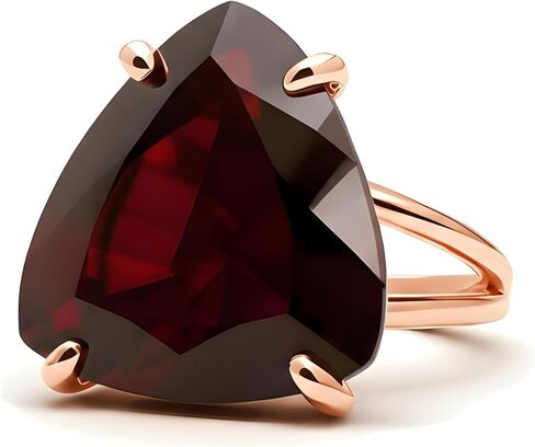 Garnet Sterling Silver Statement Ring - Designer Jewelry - Handmade Fashion 925 Rings for Women - January Birthstone Birthday, Anniversary for Her in Kuwait