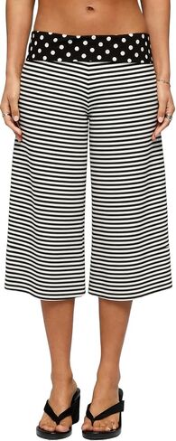 LILTWIST Women Fold Over Gaucho Pants Wide Leg Low Rise Flowy Capri Pants Yoga Lounge Cropped Flare Bottoms Culottes Summer in Saudi Arabia