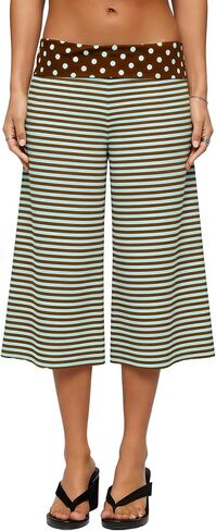 LILTWIST Women Fold Over Gaucho Pants Wide Leg Low Rise Flowy Capri Pants Yoga Lounge Cropped Flare Bottoms Culottes Summer in Saudi Arabia