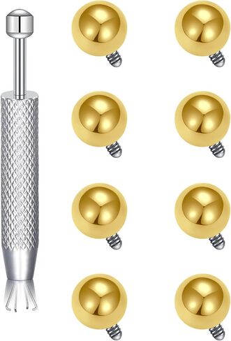 Longita Ball Grabber Tool Horseshoe Septum Nose Ring Balls 16g 3mm Replacement Balls for Internal Threaded Piercings 16 gauge Lip Labret Tragus Helix Cartilage Earring Gold Tops Jewels in Saudi Arabia