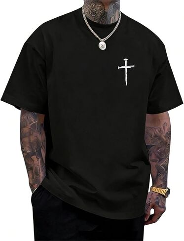 Christian Shirts for Men The Way The Truth The Life Faith T-Shirt Jesus Cross Casual Crew Neck Short Sleeve Tops in Saudi Arabia