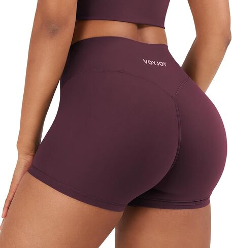 VOYJOY Workout Shorts for Women 3.6" No Front Seam High Waisted Biker Shorts Tummy Control Gym Running Yoga in Kuwait