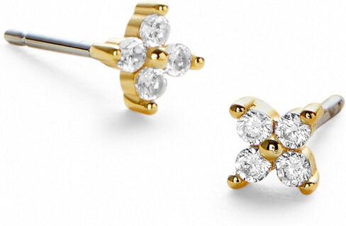 Ana Luisa Debbie Gold Stud Earrings - Petite Celestial Design Stud Earrings - 14K Gold Plating On Recycled Sterling Silver - Star-Studded Cubic Zirconia - Hypoallergenic, Tarnish-Free for Daily Wear in Kuwait