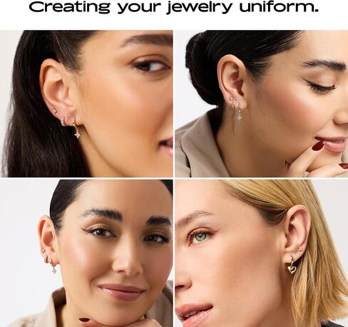 Ana Luisa Debbie Gold Stud Earrings - Petite Celestial Design Stud Earrings - 14K Gold Plating On Recycled Sterling Silver - Star-Studded Cubic Zirconia - Hypoallergenic, Tarnish-Free for Daily Wear in Kuwait
