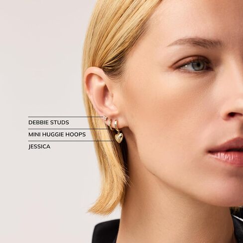 Ana Luisa Debbie Gold Stud Earrings - Petite Celestial Design Stud Earrings - 14K Gold Plating On Recycled Sterling Silver - Star-Studded Cubic Zirconia - Hypoallergenic, Tarnish-Free for Daily Wear in Kuwait