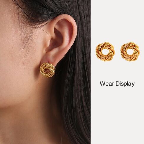 18K Gold Plated Gold Flower Stud Earrings For Women Lightweight Cute Floral Studs Jewelry for Sensitive Ears Daily Wear in Saudi Arabia