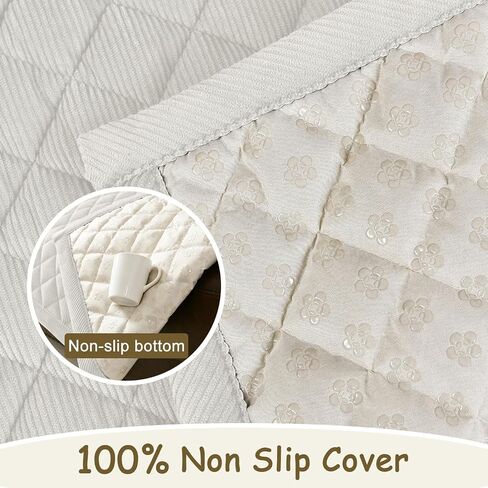 ALIECOM Waterproof Couch Covers for Dogs Sofa Cover Washable Non Slip Couch Covers for 3 Cushion Sofa Pet Friendly Soft Fuzzy Thick Sofa Slipcovers Furniture Protector (Ivory White, 27.5x70.8in) in Saudi Arabia