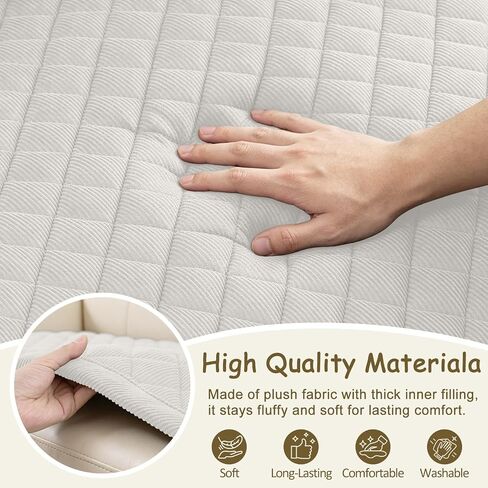 ALIECOM Waterproof Couch Covers for Dogs Sofa Cover Washable Non Slip Couch Covers for 3 Cushion Sofa Pet Friendly Soft Fuzzy Thick Sofa Slipcovers Furniture Protector (Ivory White, 27.5x70.8in) in Saudi Arabia