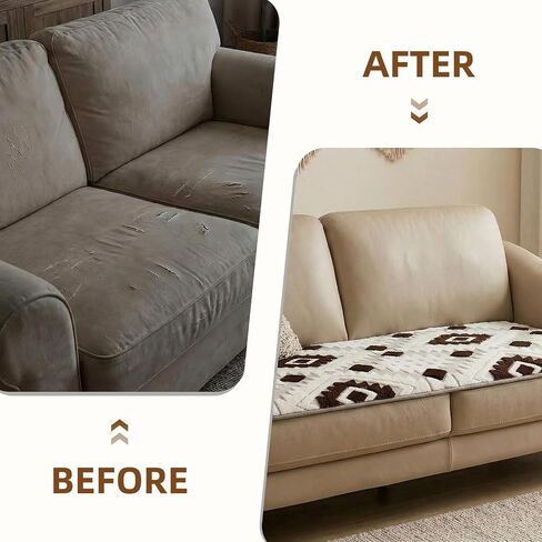 Britimes Boho Couch Cover 36" x 63", Western Couch Covers for Sofa, Non-Slip Plush Seat Protector for Dogs, Washable Furniture Throw, Pet-Friendly Sofa Cover for Living Room, Coffee in Kuwait