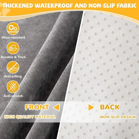 100% Waterproof Non-Slip Couch Cover for Pets & Dogs Sofa Cover Washable Anti Cat Scratch Furniture Protector for 3 Cushion Couch Sectional Sofa Pet Friendly, Gray 79" x 118" in Kuwait