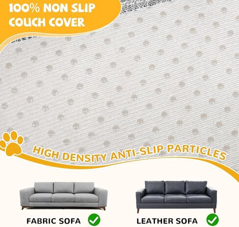 100% Waterproof Non-Slip Couch Cover for Pets & Dogs Sofa Cover Washable Anti Cat Scratch Furniture Protector for 3 Cushion Couch Sectional Sofa Pet Friendly, Gray 79" x 118" in Kuwait