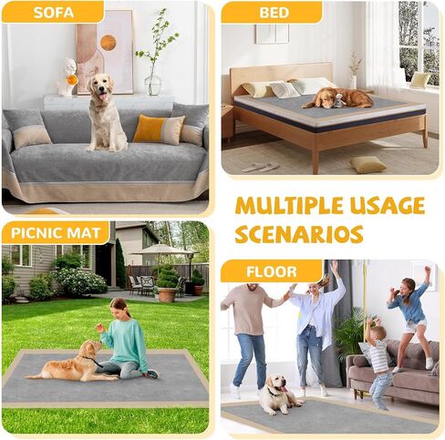 100% Waterproof Non-Slip Couch Cover for Pets & Dogs Sofa Cover Washable Anti Cat Scratch Furniture Protector for 3 Cushion Couch Sectional Sofa Pet Friendly, Gray 79" x 118" in Kuwait