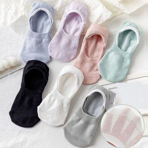Thin Non-slip Low Cut Ankle Hollow Out Boat Socks Mesh Socks 1pair in Kuwait