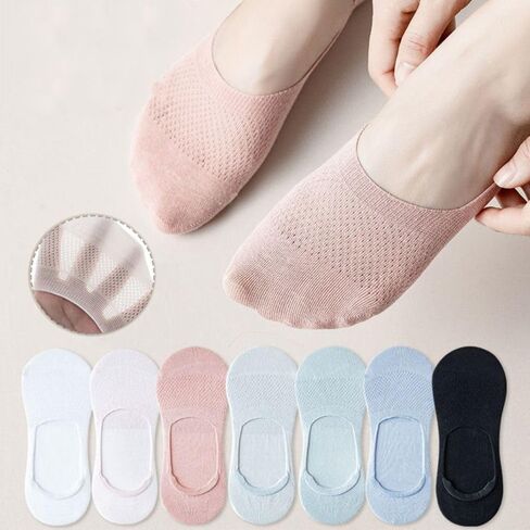 Thin Non-slip Low Cut Ankle Hollow Out Boat Socks Mesh Socks 1pair in Kuwait