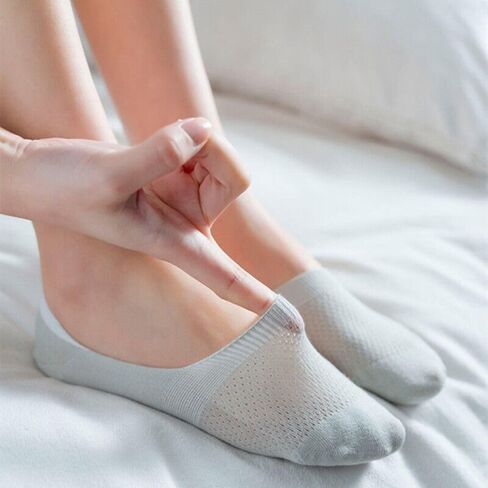 Thin Non-slip Low Cut Ankle Hollow Out Boat Socks Mesh Socks 1pair in Kuwait