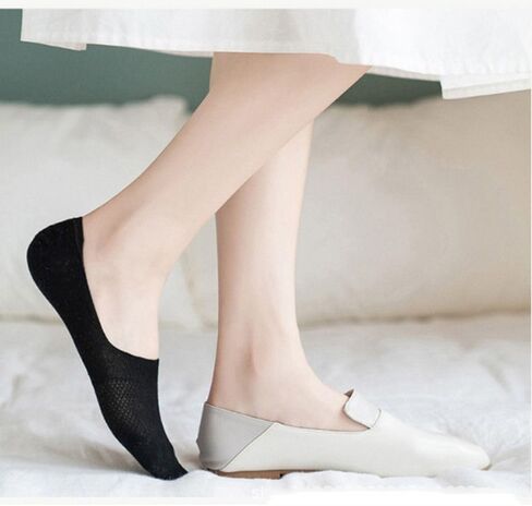 Thin Non-slip Low Cut Ankle Hollow Out Boat Socks Mesh Socks 1pair in Kuwait