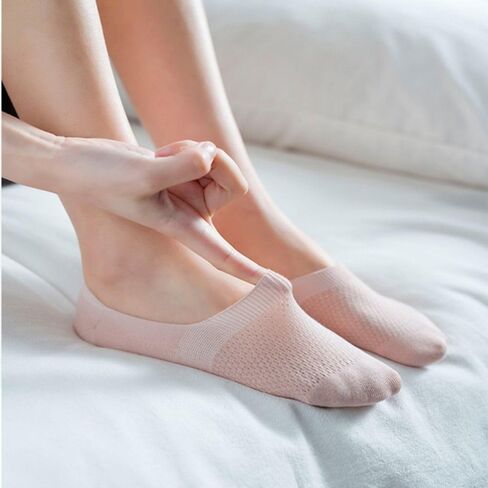 Thin Non-slip Low Cut Ankle Hollow Out Boat Socks Mesh Socks 1pair in Kuwait