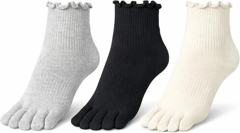 Soxsense Women’s Cotton Ruffle Toe Socks, Soft Breathable Ankle Socks with Cute Lettuce Edge, 3 Pairs in Saudi Arabia