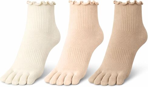 Soxsense Women’s Cotton Ruffle Toe Socks, Soft Breathable Ankle Socks with Cute Lettuce Edge, 3 Pairs in Saudi Arabia