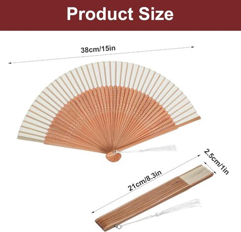 Folding Hand Fan, Hand Fans for Women Foldable Nylon-Cloth Bamboo Vintage Retro Chines/Spanish Foldable Fan for Wedding Party Favor Performance Dance Home Decorations Festival Gift White in Kuwait
