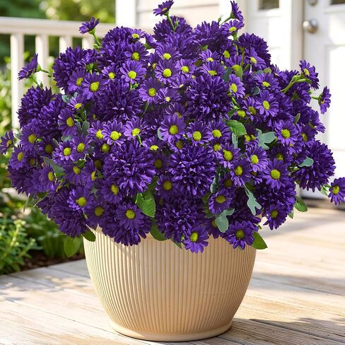 8 Bundles Artificial Flowers for Outdoors,UV Resistant Faux Sunflowers and Daisies Flowers for Outdoor Planters Front Porch Garden Patio Spring Summer Decoration in Saudi Arabia