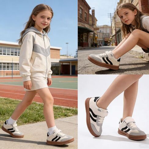 SUSHAN Boys Girls Sneakers Kids Non-Slip Tennis Shoes Hook and Loop Walking/Running Shoes for Toddler/Little Kid/Big Kid in Saudi Arabia
