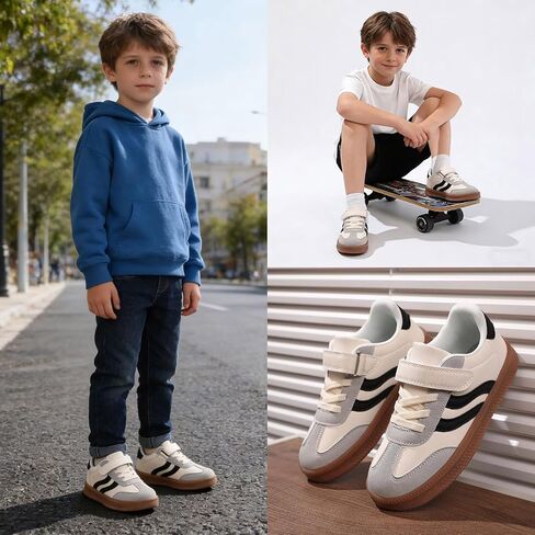 SUSHAN Boys Girls Sneakers Kids Non-Slip Tennis Shoes Hook and Loop Walking/Running Shoes for Toddler/Little Kid/Big Kid in Saudi Arabia