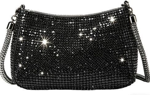 Rhinestone Clutch Purse for Women, Sparkly Crystal Shoulder Bag with Detachable Strap, Formal Evening Handbag | Perfect for Weddings in Saudi Arabia