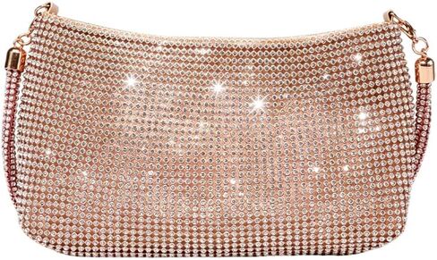 Rhinestone Clutch Purse for Women, Sparkly Crystal Shoulder Bag with Detachable Strap, Formal Evening Handbag | Perfect for Weddings in Saudi Arabia