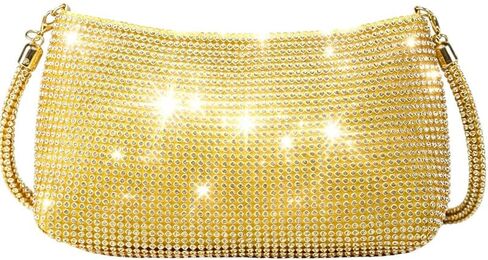 Rhinestone Clutch Purse for Women, Sparkly Crystal Shoulder Bag with Detachable Strap, Formal Evening Handbag | Perfect for Weddings in Saudi Arabia