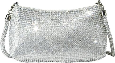 Rhinestone Clutch Purse for Women, Sparkly Crystal Shoulder Bag with Detachable Strap, Formal Evening Handbag | Perfect for Weddings in Saudi Arabia
