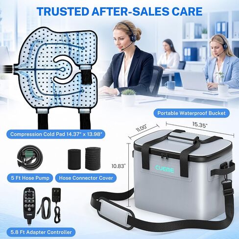 CUEME Ice Machine for Knee After Surgery with Upgraded Strap-Sewn Compression Pad, 20 QT, Programmable Timer Knee Ice Machine, Cryotherapy Pain Relief, Cold Therapy Machine for Shoulder/Hip/Ankle/Foot in Saudi Arabia