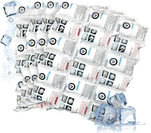 Ice Packs for Shipping, Long Lasting Dry Ice Packs for Coolers, Reusable Dry ice Shipping Kit, 24+ Hour Freeze Power Pack, Keep Food Frozen While Travelling, 3x6 Cell Pack Bulk 16 Sheets, 288Cells in Saudi Arabia
