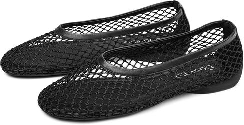 Mesh Ballet Flats for Women Slip On Round Toe Comfy Casual Office Fishnet Ballerina Flat Shoes in Saudi Arabia