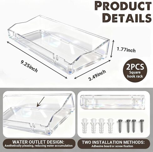 Floating Shelves for Wall, Acrylic Shelves Wall Mounted with Rack,Clear Shelves No Drill in Kitchen,Living Room, Bedroom, Storage and Bathroom Wall Organizer (2) in Saudi Arabia