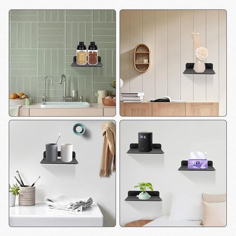 Small Black Metal Wall Shelf with EVA Pad,6.1×5.1 in Floating Wall Shelf for Bluetooth Speaker Display,Webcam,Cell Phones,Mesh Router,Figurines–Wall Mount Shelf for Bedroom,Living Room,Office in Kuwait