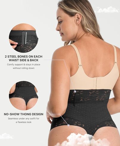 ملابس داخلية من SHAPELLX للنساء من Faja لتشكيل الجسم والتحكم في البطن ملابس داخلية عالية الخصر لتشكيل الخصر سراويل داخلية سوداء صغيرة in Saudi Arabia
