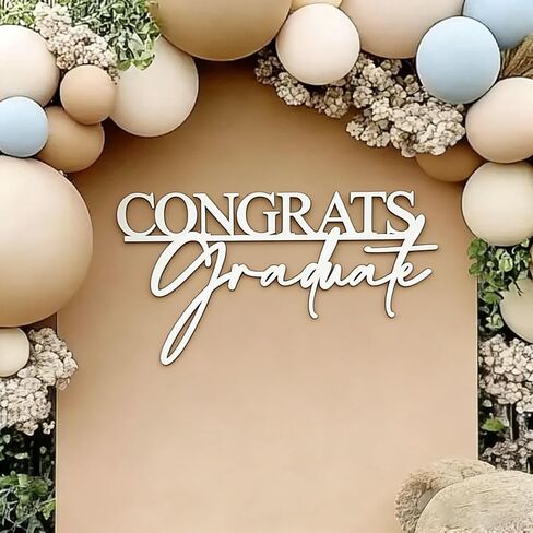 Wooden Congrats Graduate Wall Sign for Backdrop,Mastered It Grad Party Supplies,Class of 2026 Graduation Party Wall Decoratio for Balloon Arch Backdrop in Saudi Arabia